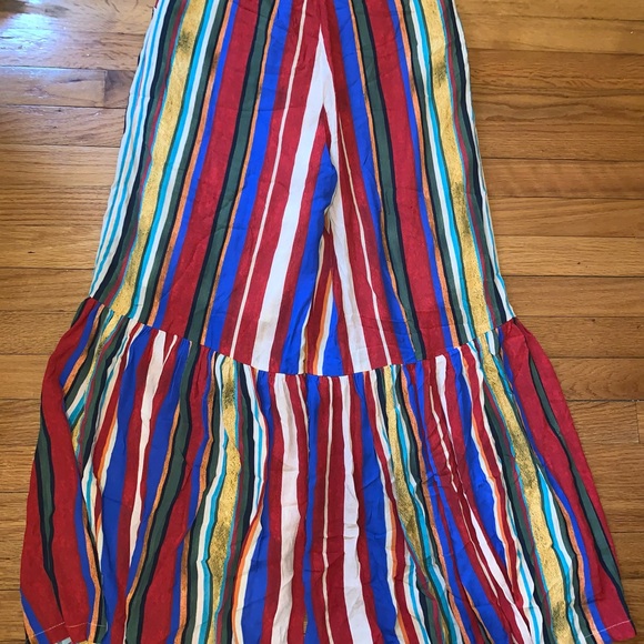 Autumn Adeigbo Red Adina Striped High Rise Flounce Hem Pants Size 4 $650 - Picture 7 of 7